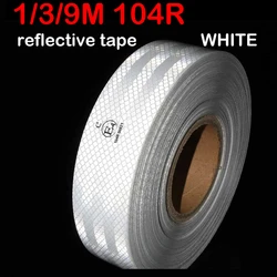 1/3/9M 104R White Reflective Tape Microprism Waterproof Membrane For Safety Truck Reflective Stickers/ Foreign Large Vehicles