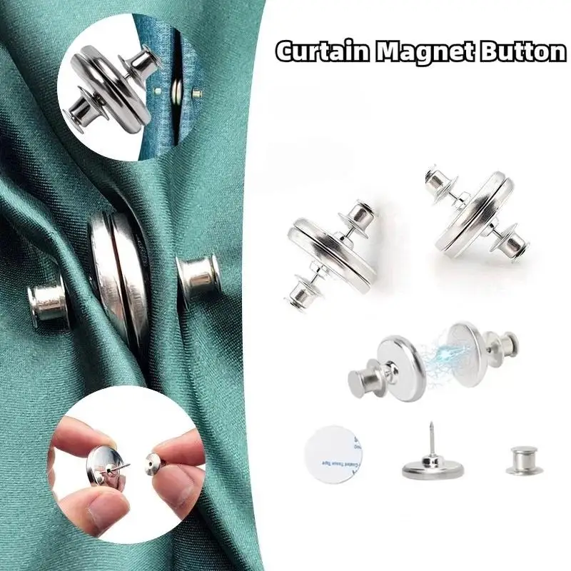 C 1PCS New Home Curtain Metal Magnetic Curtain Button Clip 5/10 Set Adjustment Curtain Clip Accessories Cur