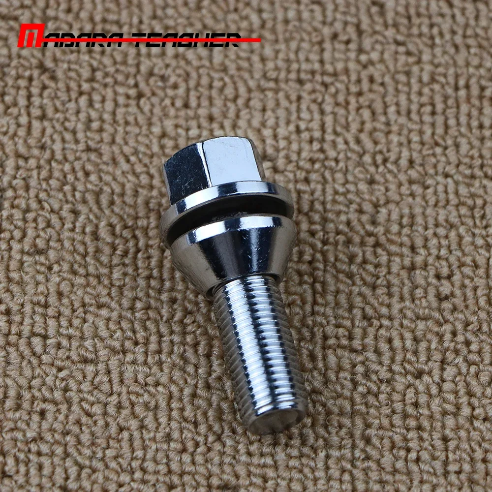 1 Pcs Sliver Front Rear Wheel Bolt Screw M14 x 1.5 For Volvo S60 S80 I II V60 V70 XC60 XC70 XC90 9485474 30756675 31202337