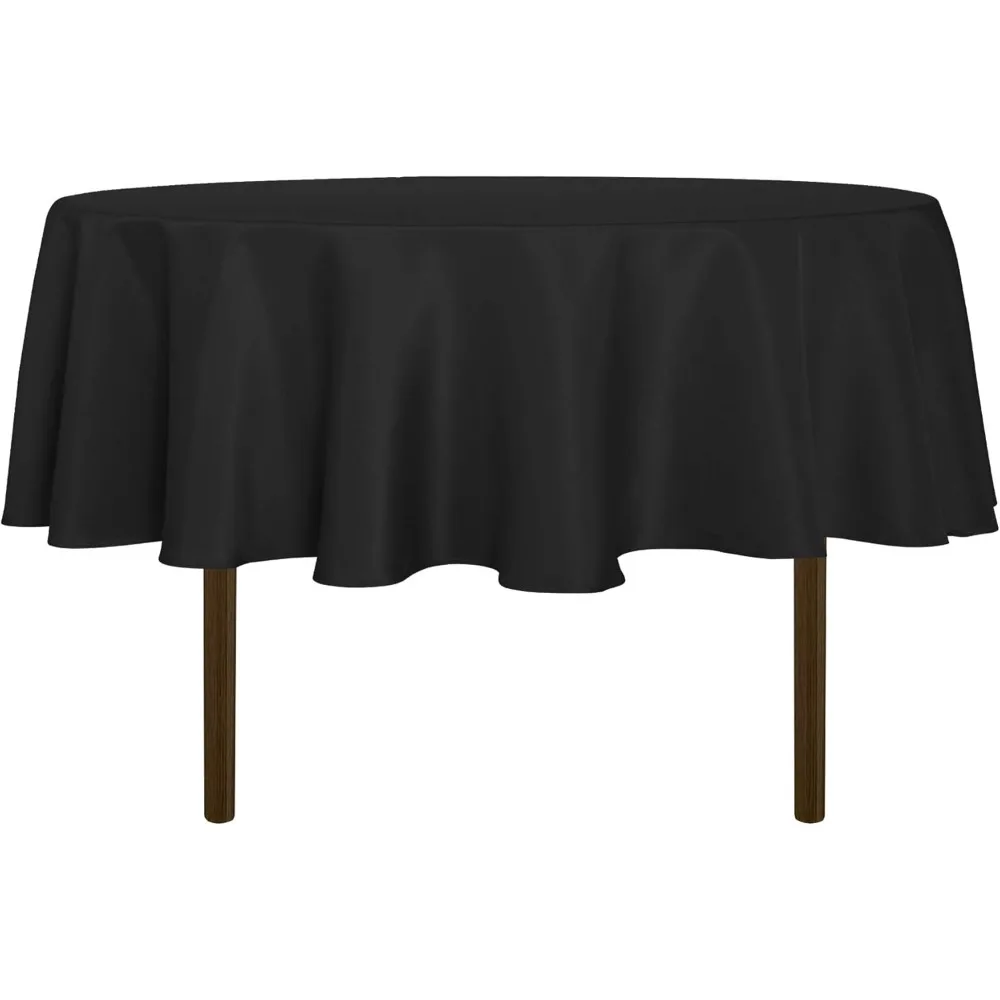 

Round Tablecloth - 60 Inch - Water Resistant Spill Proof Washable Polyester Table Cloth Decorative Fabric Table Cover