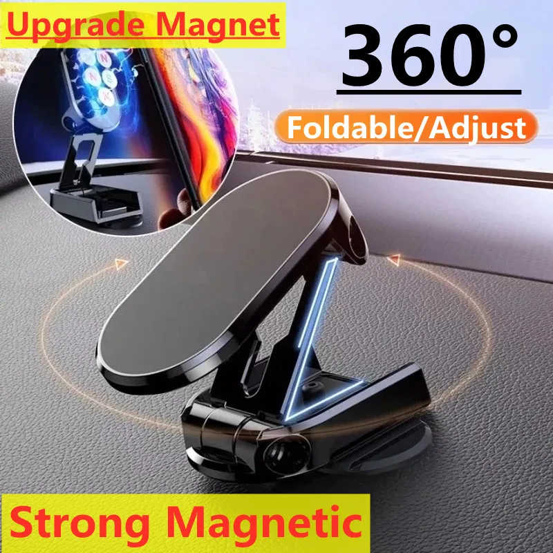 

Magnetic Car Phone Holder Mount Folding Magnet Smartphone Mobile Stand Cell GPS Support In Car Bracket For iPhone Xiaomi Samsung