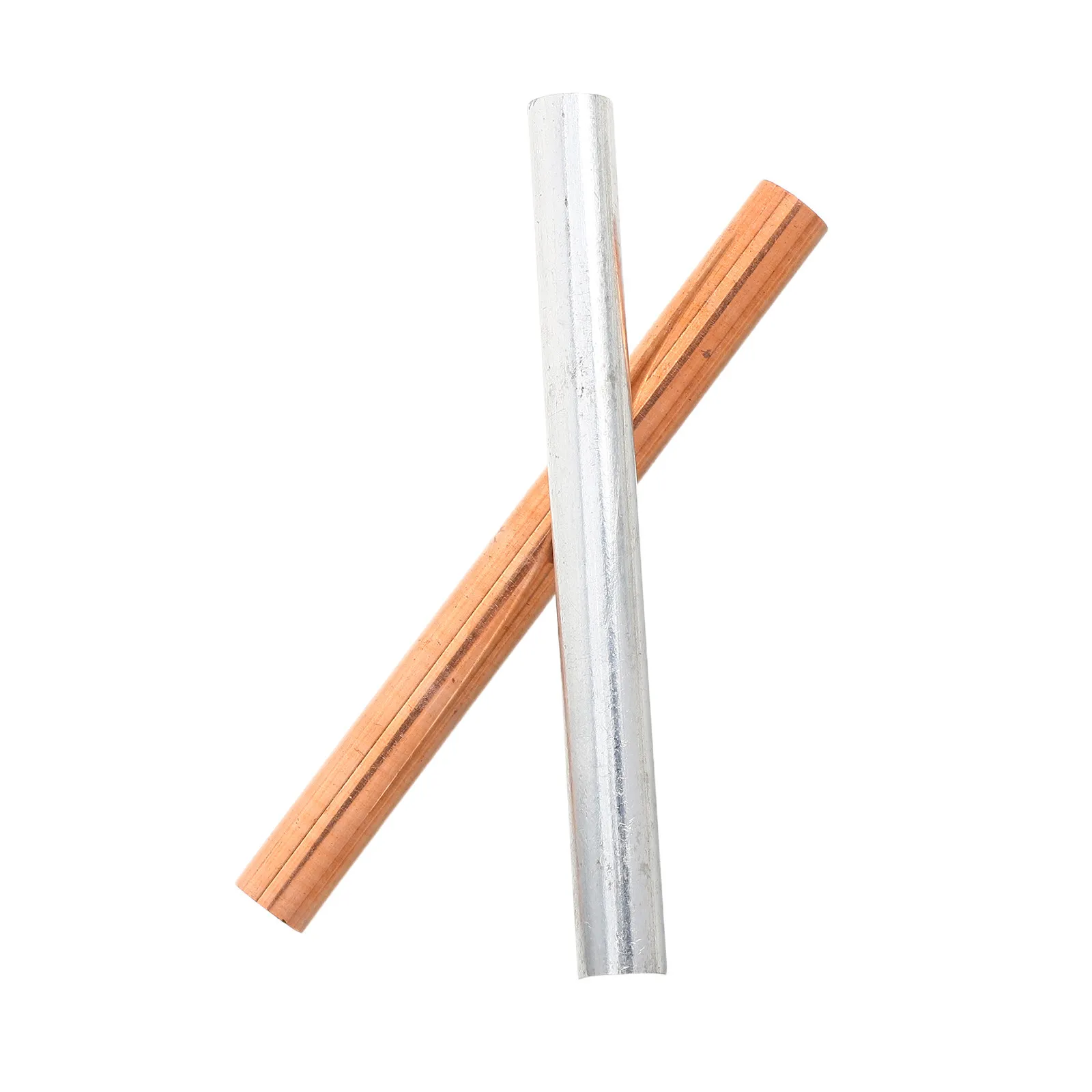 2Pcs Rods Solid Copper Zinc Round Bars High Purity Conductive Bars for Teaching Science Experiment DIY Projects