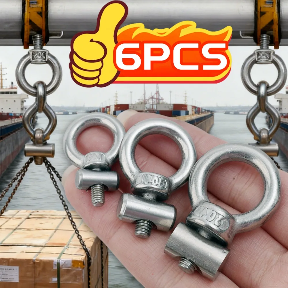 Vis à écrou à œil de levage M4 M5 M6, en acier inoxydable 304, montage sur Rail de bateau, accessoire d'arrimage pour Yacht marin, Kit de gréement robuste