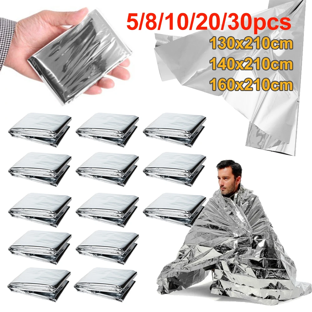 Emergency Blanket Outdoor Survive First Aid Military Rescue Kit Windproof Waterproof Foil Thermal Blanket Camping Blanket