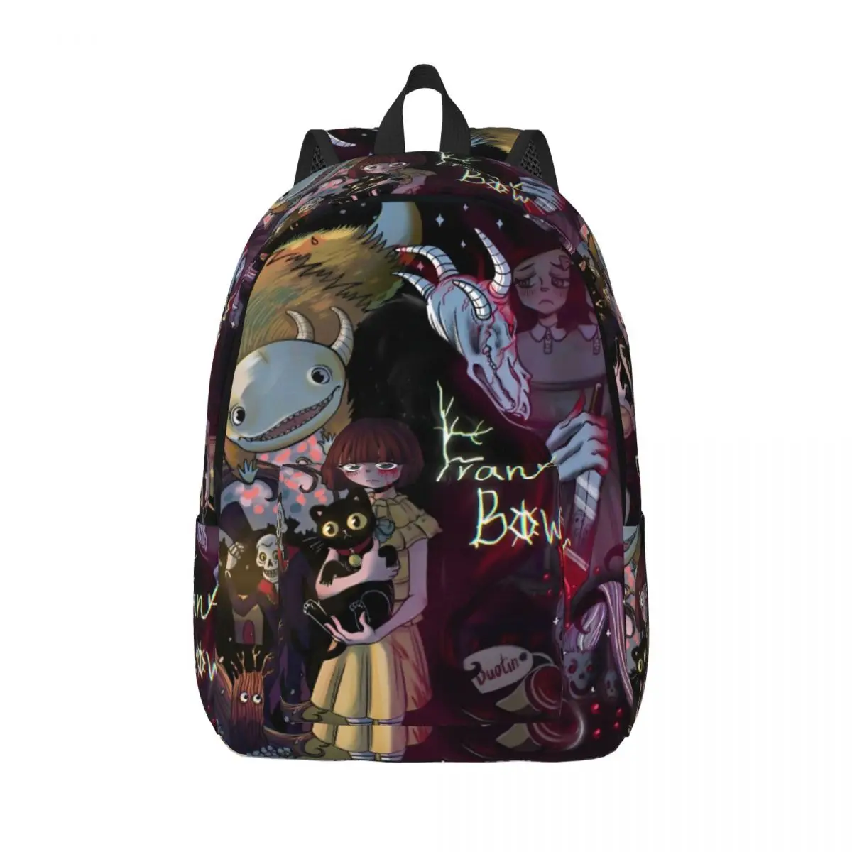 

Fran Bow Little Cute Girl Casual Backpack with Pocket High School Business Mr Midnight Game Daypack Laptop Computer Canvas Bags