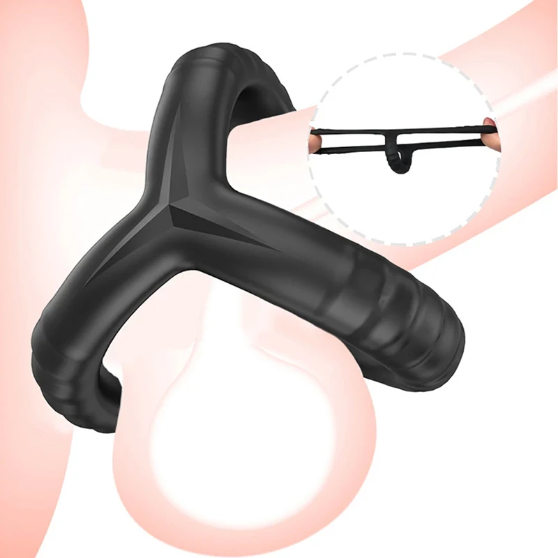 

New Silicone Cock Ring Male Chastity Device Sex Toys for Men Penis Rings Delay Ejaculation Lock Penis Cockring Scrotum Stretcher