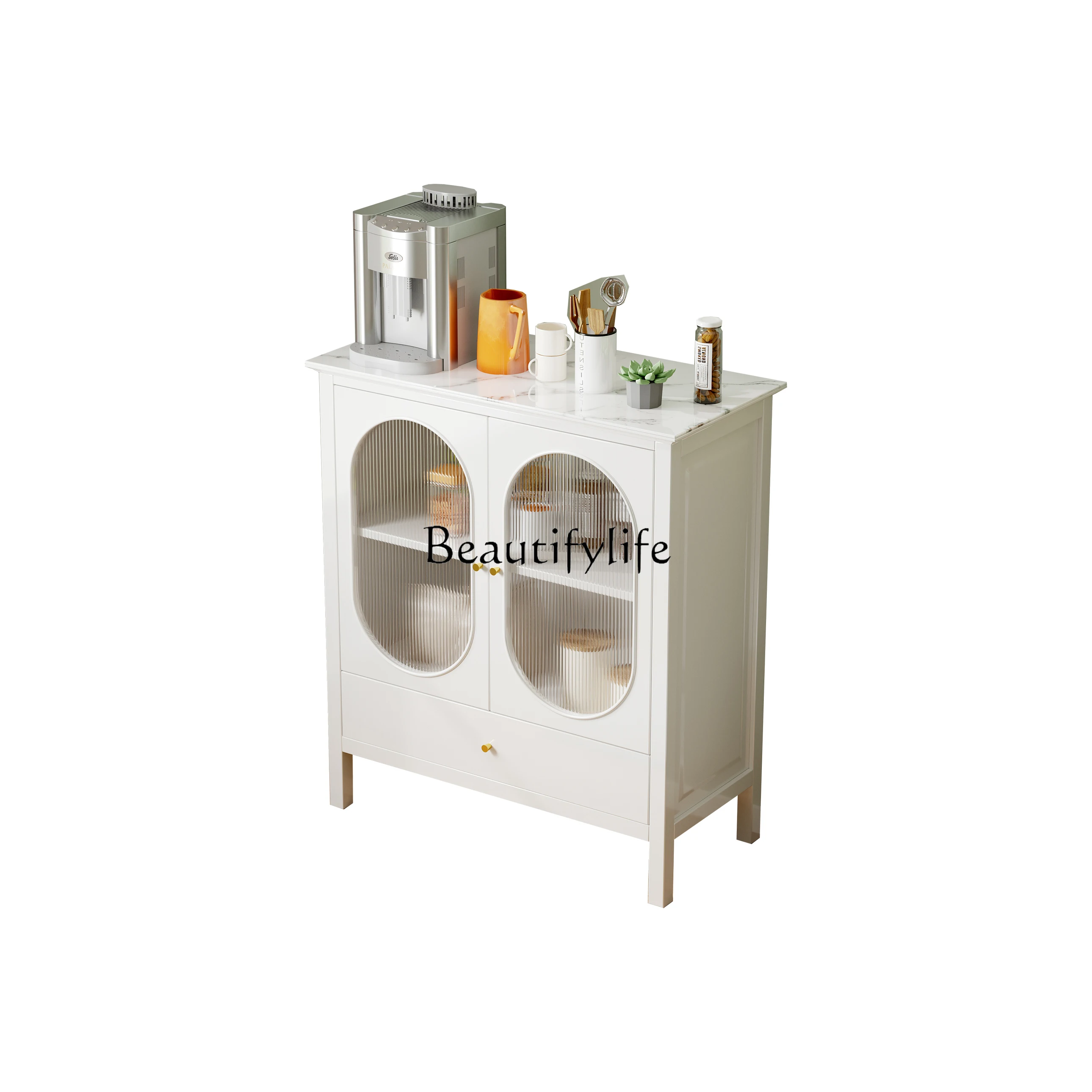 

American Style Sideboard Cabinet Solid Wood Modern Minimalist Wine Cabinet Small Apartment Stone Plate