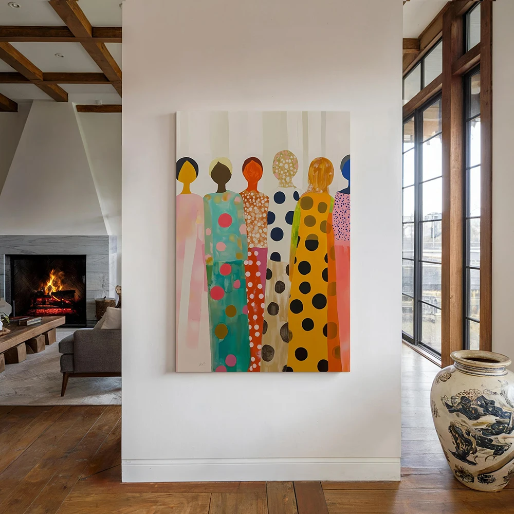 Abstract Canvas Painting Women of Various Skin Colors Posters And Prints Wall Art for Living Room