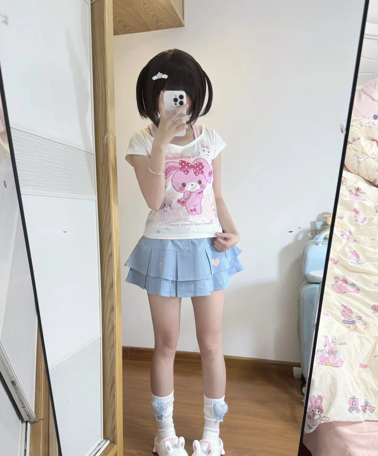 Kaus Ort Sve Lucu Atasan Gambar Cewek Lembut Subkultur Milenium Y2K Wanita Atasan Panjang Ort Mode Musim Panas Anak Perempuan