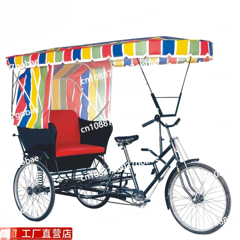 Human Tricycle Tourism Stage Filming Photography Canopy Park Scenic Non-electric Retro Rickshaw