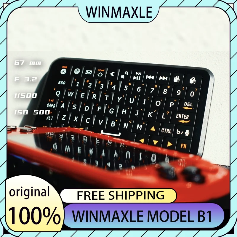 Winmaxle Model B1 Mini Keyboard Bluetooth Smart Keyboard 2.4G RGB Multi-system Compatible Portable Handheld Keyboard Gift