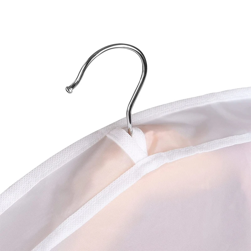 10/5pcs Half Clothes Hanging Dust Cover EVA Waterproof Suit Coat Storage Bag Garment Organizer Wardrobe Hanging Clothing Cover