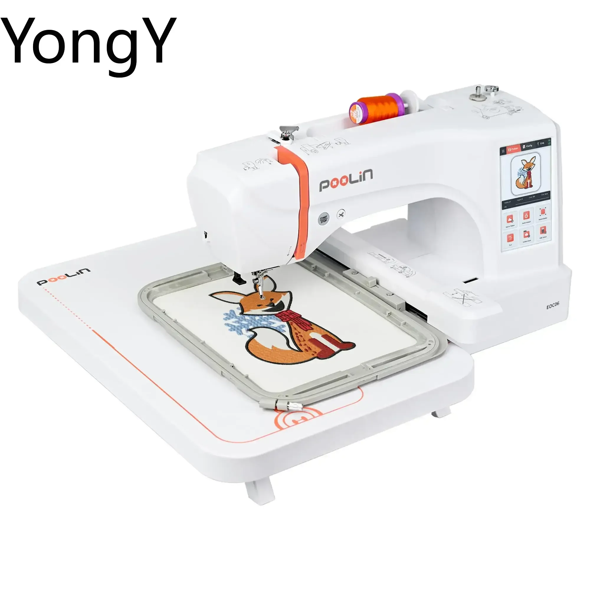 HOT SALES@@///POOLIN EOC06 Embroidery Machine 7.9x11 Inch Large Area for Clothing, Computerized 7 Inch Touchscreen