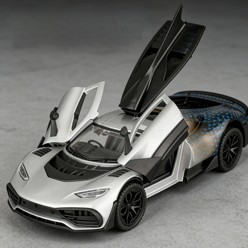 

Модель спортивного автомобиля Meiba 1:32 Big ONE из сплава, имитационная, со звуком и светом, откатным механизмом, открывающимися дверями, для детей