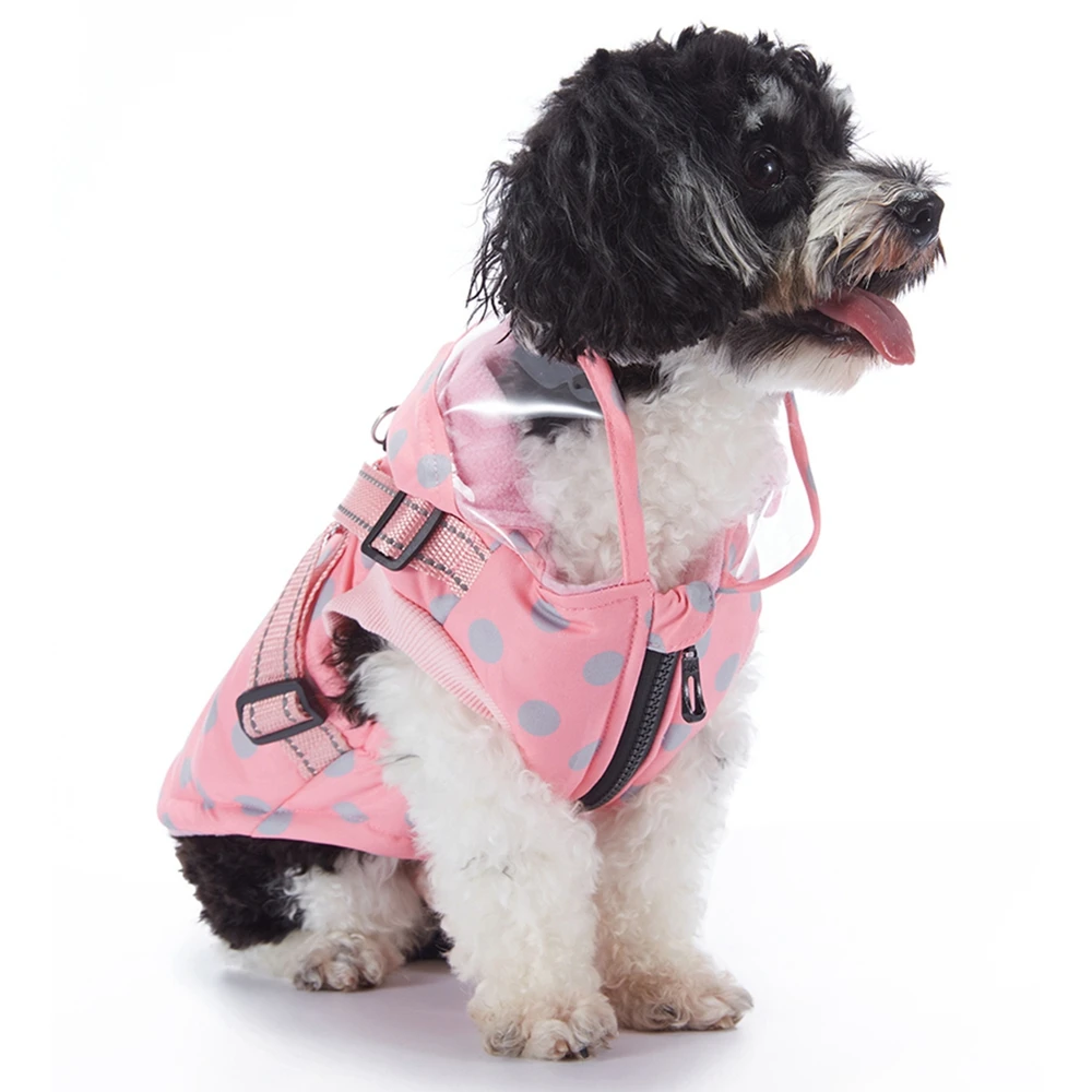 Winter Dog Warm Clothes Coats Waterproof Thicken Dog Chest Back Integrated Vest With Harness for Small Medium Dogs Chihuahua