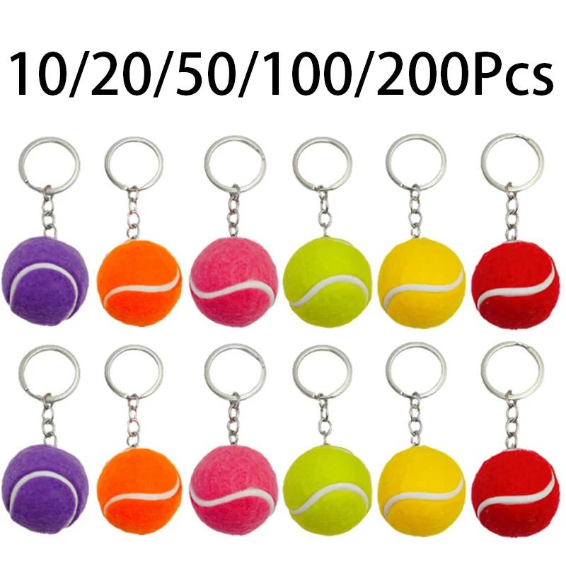 10-200Pcs 3D Mini Tennis Ball Keychain For Key Bags key chain Fashion Gift