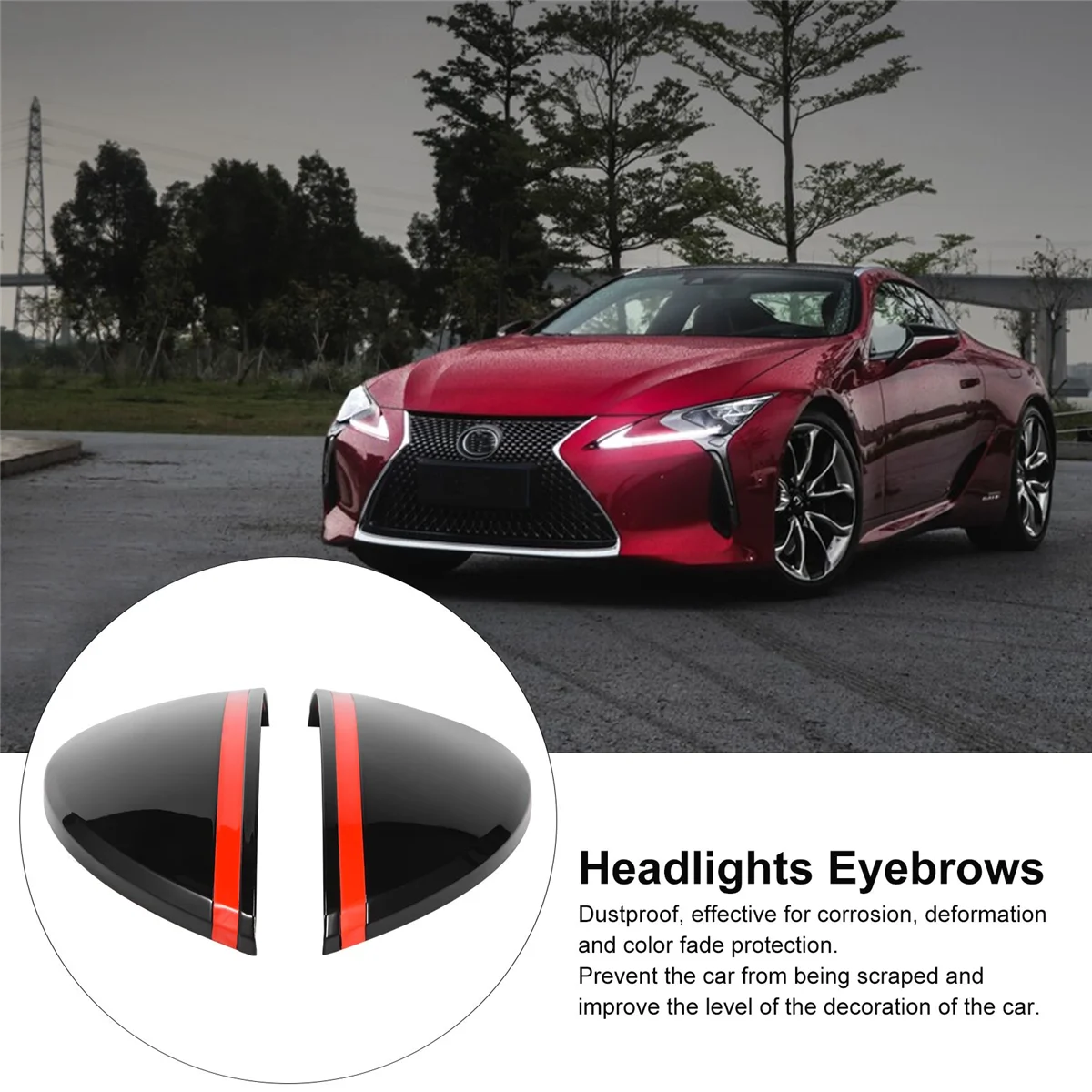 لامعة الأسود المصابيح الأمامية الحواجب الجفون غطاء رمش رئيس ضوء مصباح ملصقات لميني كوبر F54 F55 F56 F57 R55 R56