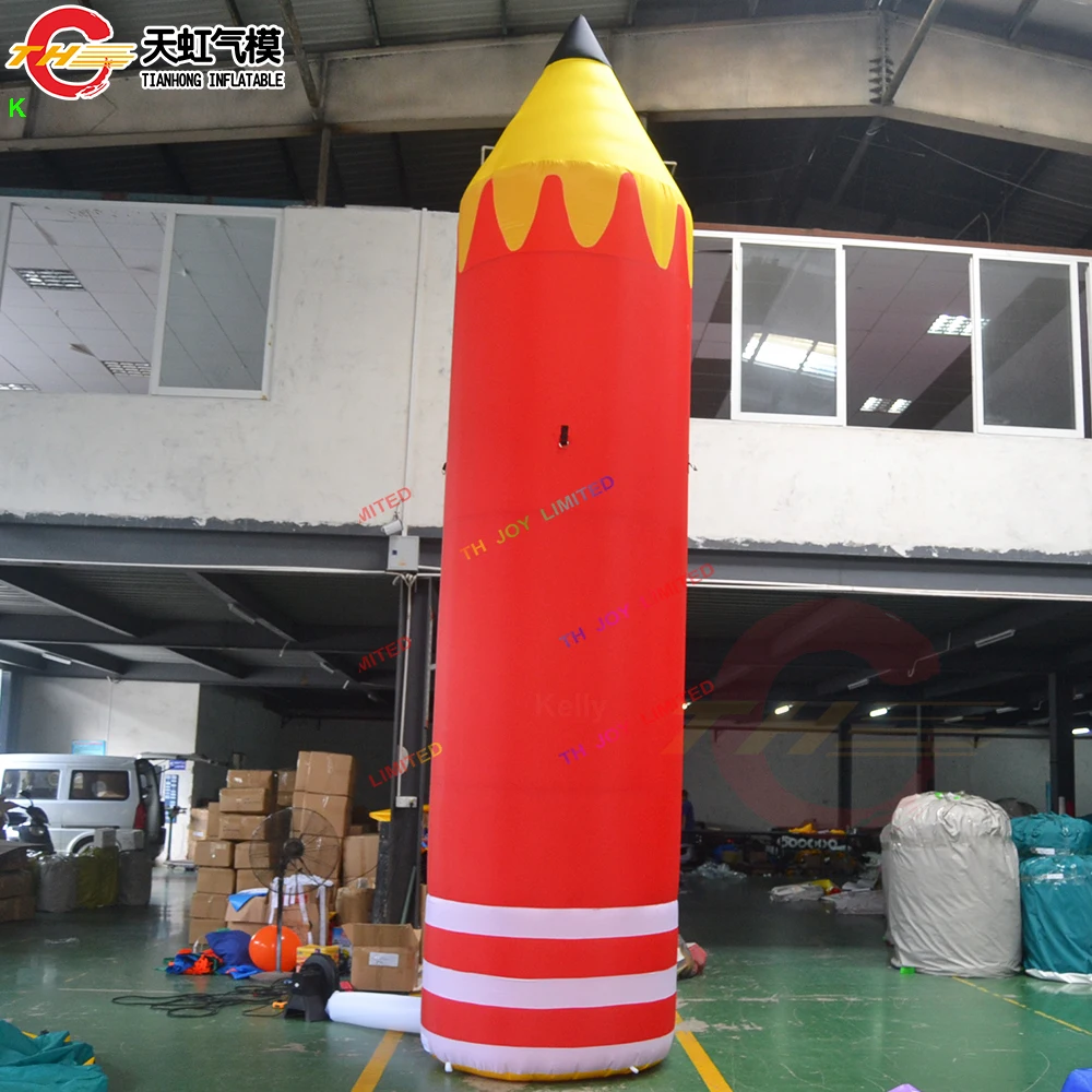 

Fast Air Shipping Giant Inflatable Pencil Model Red Blow Up Pencil Replica Ground Balloon for Advertising