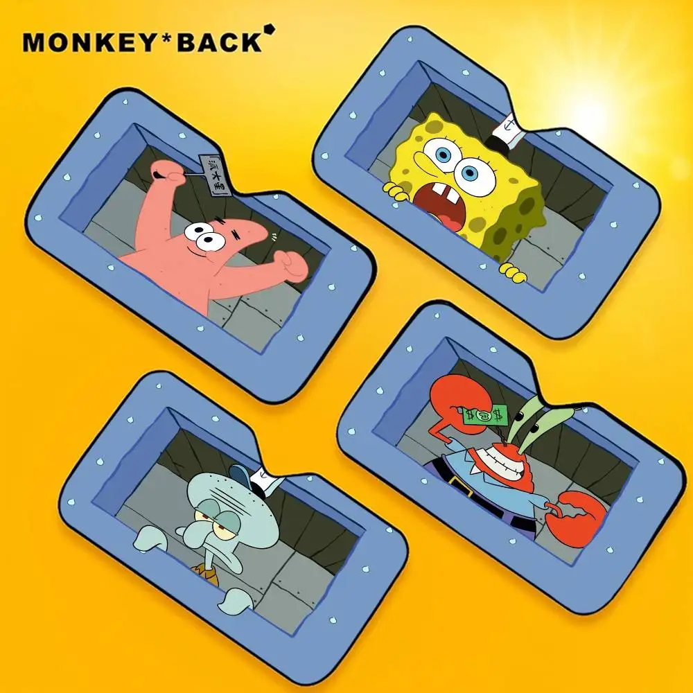 

S-SpongeBob's Car Solar Protection Heated Windshield Sunshade Car Cover Sun Shade Auto Sun Visor Car-covers