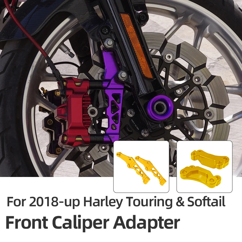 Motorcycle Radial Front Caliper Adapter Bracket 108mm Radial Brake Caliper Mount for 2018-up Harley Softail Touring Road Glide