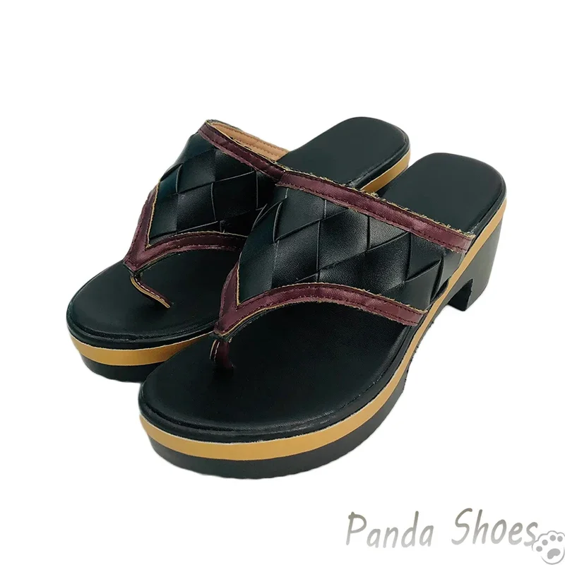 أحذية جينشين إمباكت كوكي شينوبو التأثيرية لعبة أنيمي كوس قباقيب أحذية لعبة أزياء تنكرية أحذية الدعامة لحفلات الهالوين