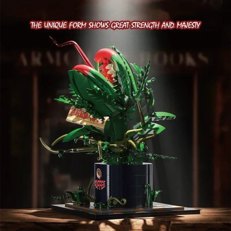 838 ELEMENTÓW Zestaw Klocków Piranha Plant, Kubek do Kawy, Model Kwiatów w Doniczce, DIY Ozdoby na Biurko, Prezent dla Dzieci na Święta, Zabawki