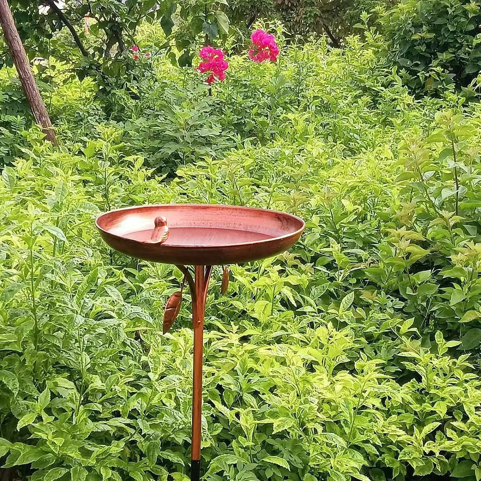 

38inch Metal Bird Bath Feeder Bowl Detachable Birdbath & Birdfeeder Stake for Outdoors Garden Yard Decoration Iron Ornament