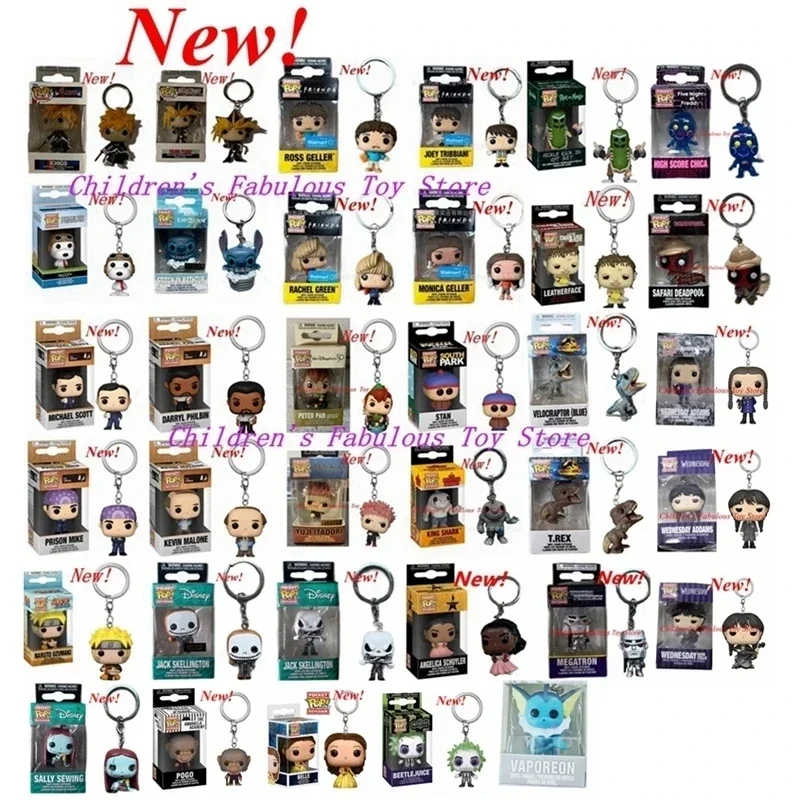 41 styles Newest FUNKO Keychains Jack Sally Friends Office Yugi Itadori Peter Pan Stitch Snoopy Keychain Action Figure Toy