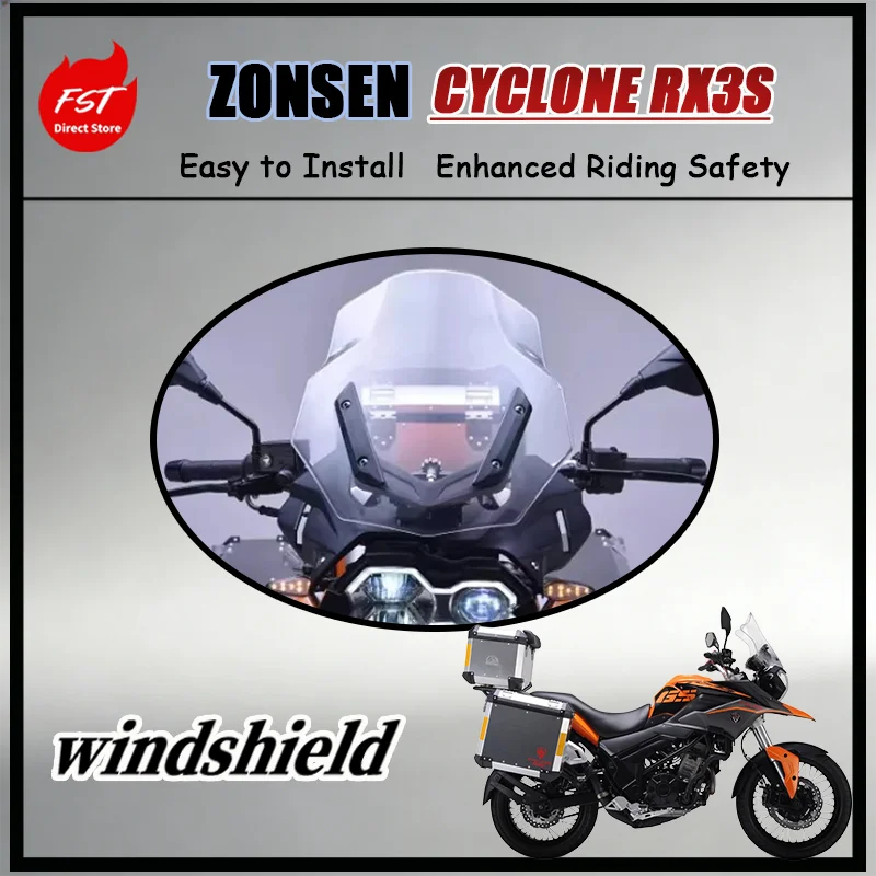 

Удлиненное высокое переднее ветровое стекло для мотоциклов Zongshen Cyclone RX3S RX4: увеличенное и расширенное ветровое стекло для мотоцикла