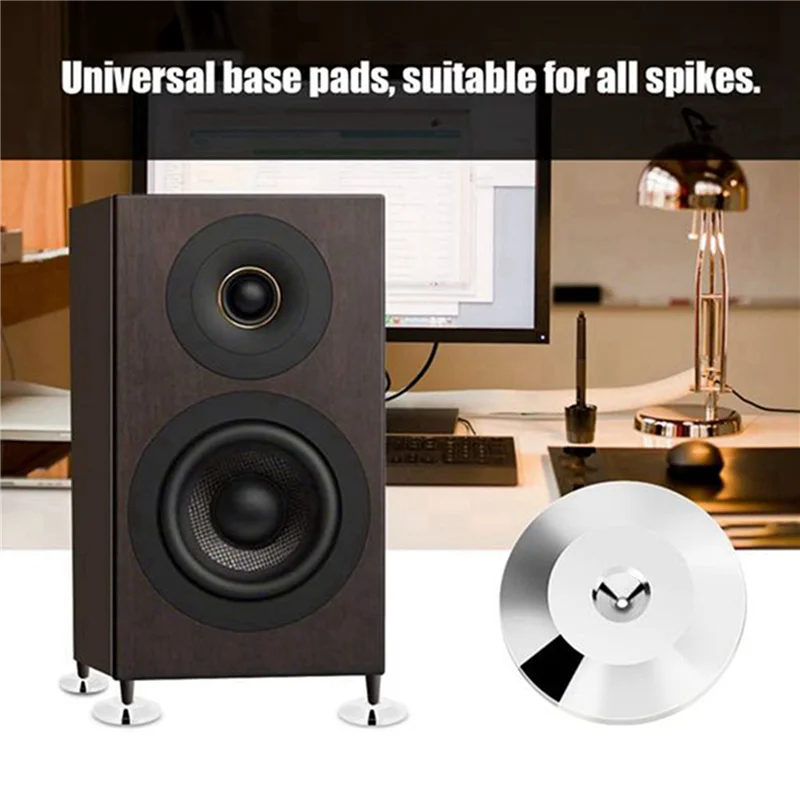 

M13K-12 Pcs Speaker Pure Copper Spikes Pads Hifi Speaker Box Isolation Floor Stand Feet Cone Base Shoes Pad (Black)