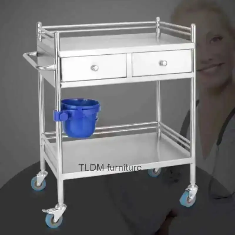 

Hospital Cart Stainless Steel salon Trolley Trolley Beauty Salon Rack Operating Room Medical Equipment Instrument Movable Cart Z