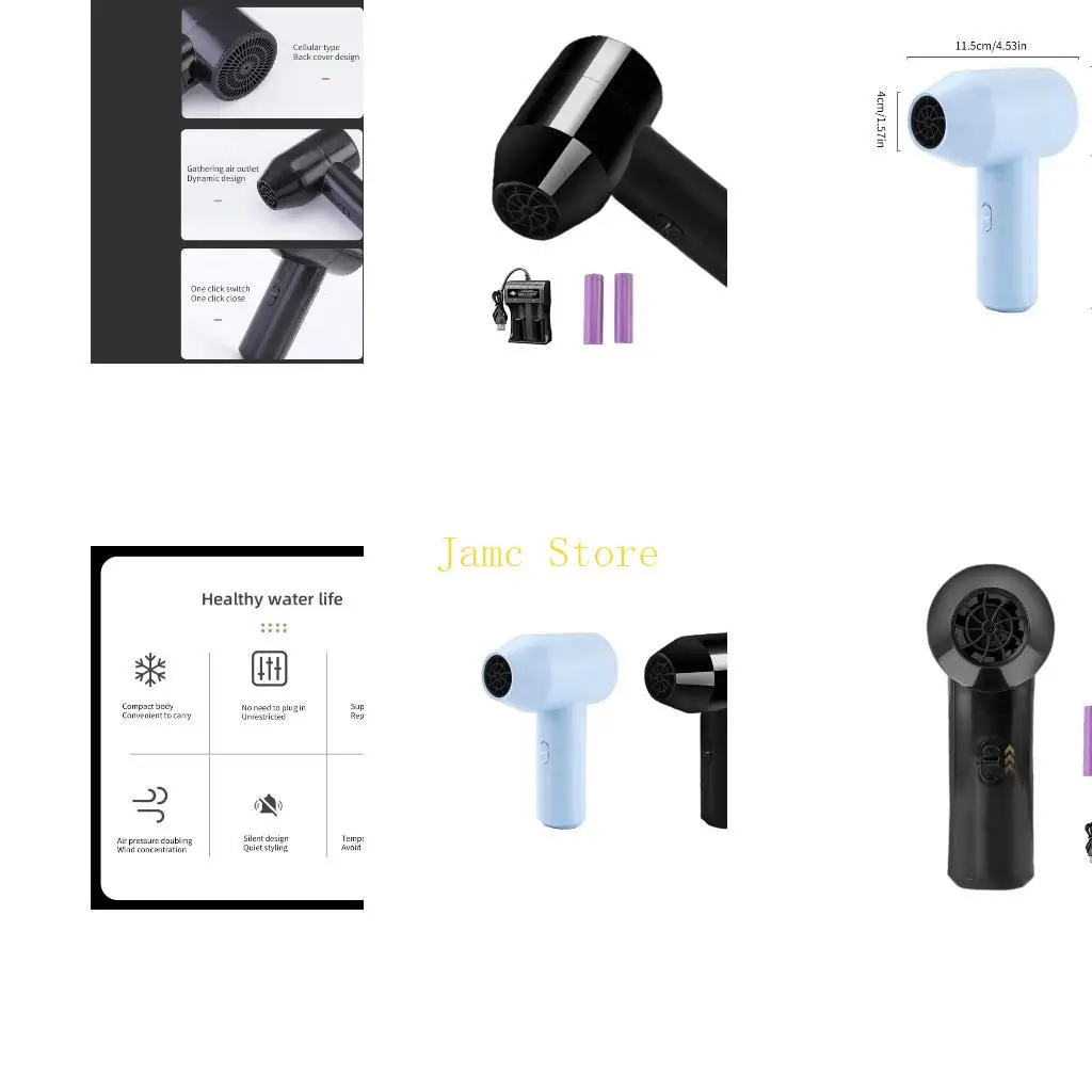 LX0B Air Blower Air Fan Mini Blower 20000RPM Powerful Handheld Cordless Hair Dryer