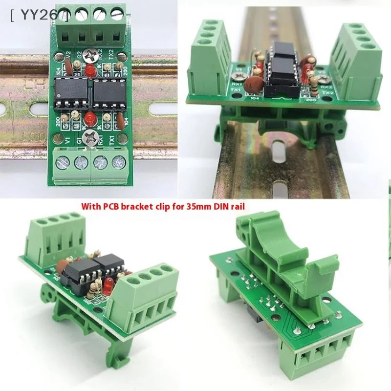 وحدة عزل UART Optocoupler ثنائية القناة مع شريحة 6N137، عازل المنفذ التسلسلي TTL للاتصالات الصناعية #3