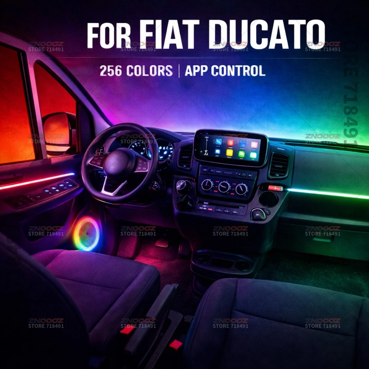 

22в1 RGB интерьер автомобиля акриловые автомобильные окружающие освещение RGB скрытая акриловая полоса украшения атмосферные аксессуары для Fiat Ducato