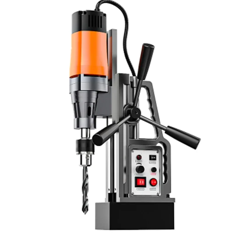 Magnetic base drilling machine with speed control, forward and reverse rotation, 220V electric industrial magnetic drill press.