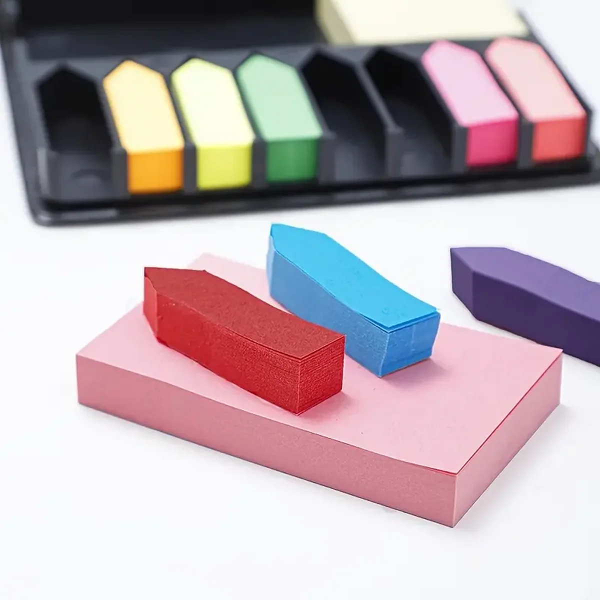 Multicolor Sticky Notes Set with Faux Leather Box 2026 Calendar Included Office School Supplies for Businessmen Women