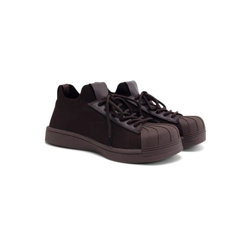 

Retro Big Head Thick Baseplate Shoes Women's Summer New Shell Head Versatile Casual Sneakers Lace-up Fashion