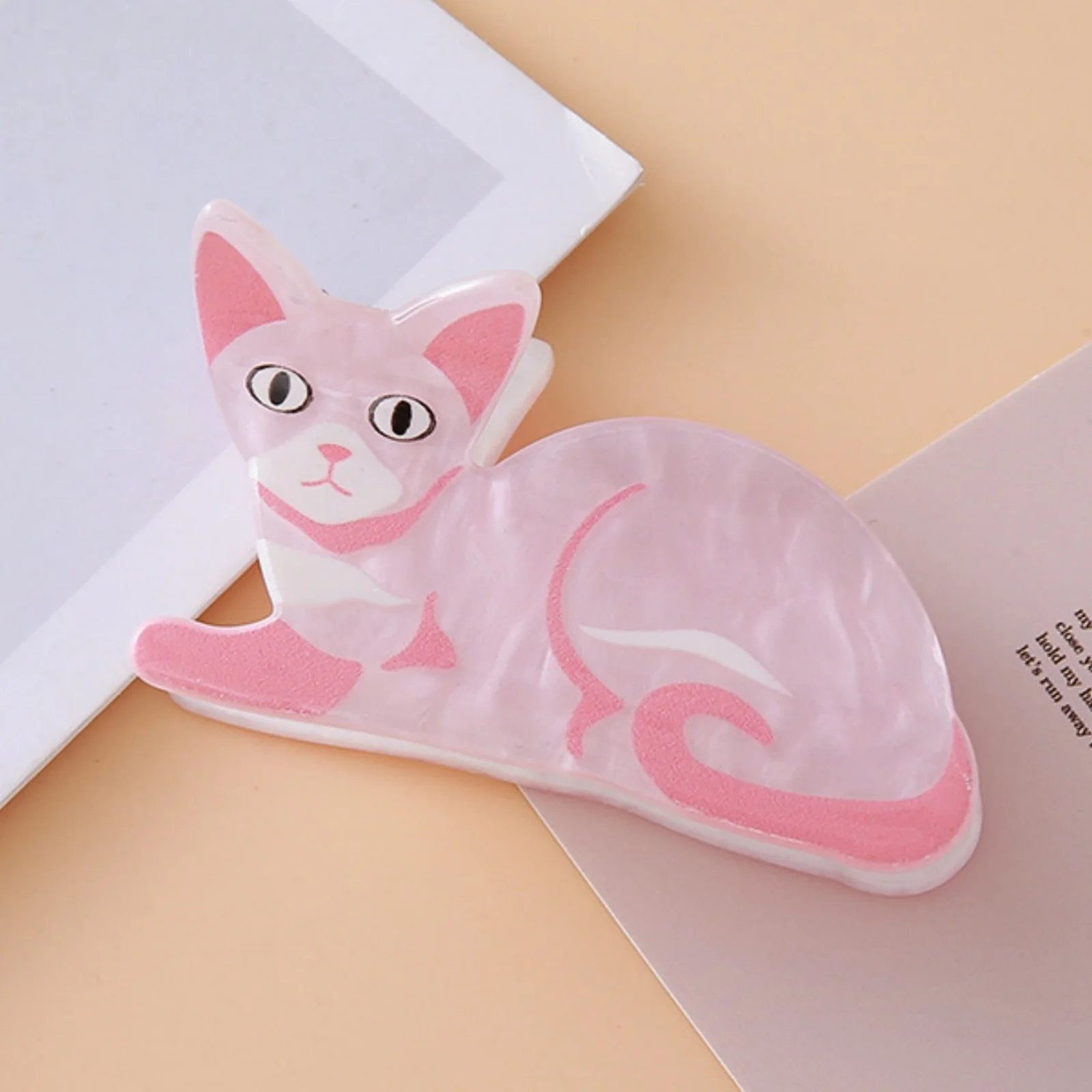 1 Stück Tierhaarklammer, niedliche Kätzchen- und Welpen-Haarklammer in mittlerer Größe, mittelgroße Haarklammer, Haaraccessoire für die Haarpartie am Hinterkopf. – Detail 5