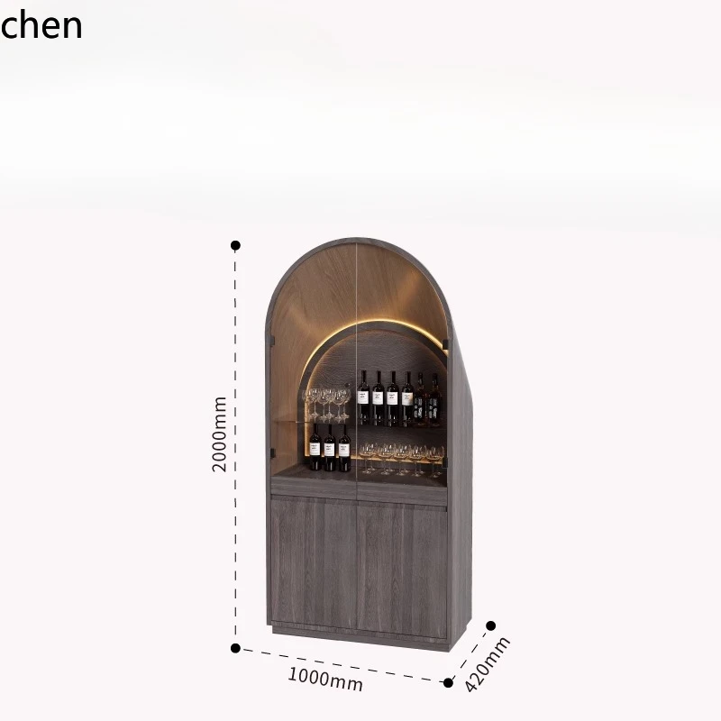 

ZML solid wood dining side cabinet integrated against the wall modern simple living room locker dining room tea locker