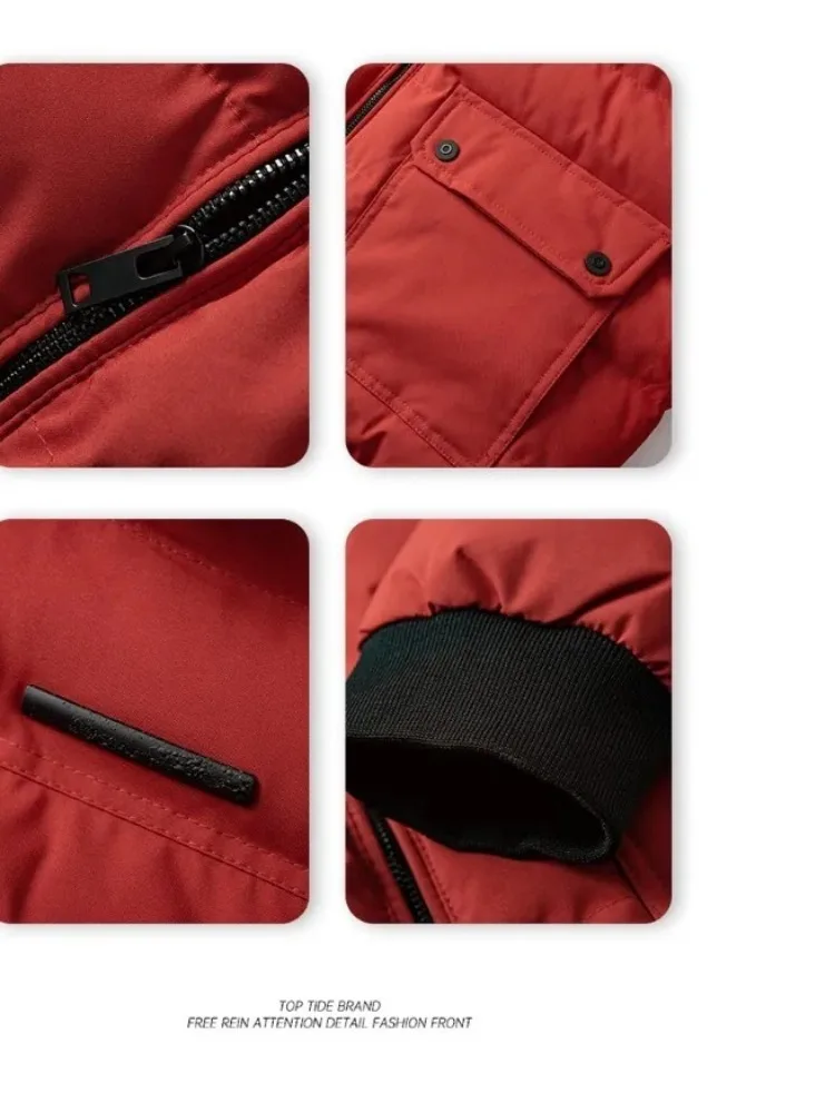 Chaqueta acolchada para hombre, ropa ligera de invierno para hombre, cuello levantado informal, Parka gruesa y cálida para viajes al aire libre, estilo callejero