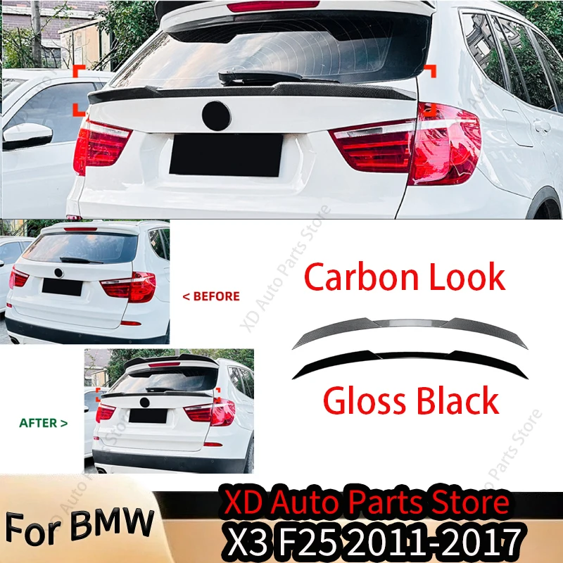 

For BMW X3 F25 2011 2012 2013 2014 2015 2016 2017 Car Rear Mid Wing Spoiler Splitter Fixed Wind Wing Exterior Guard Accessories