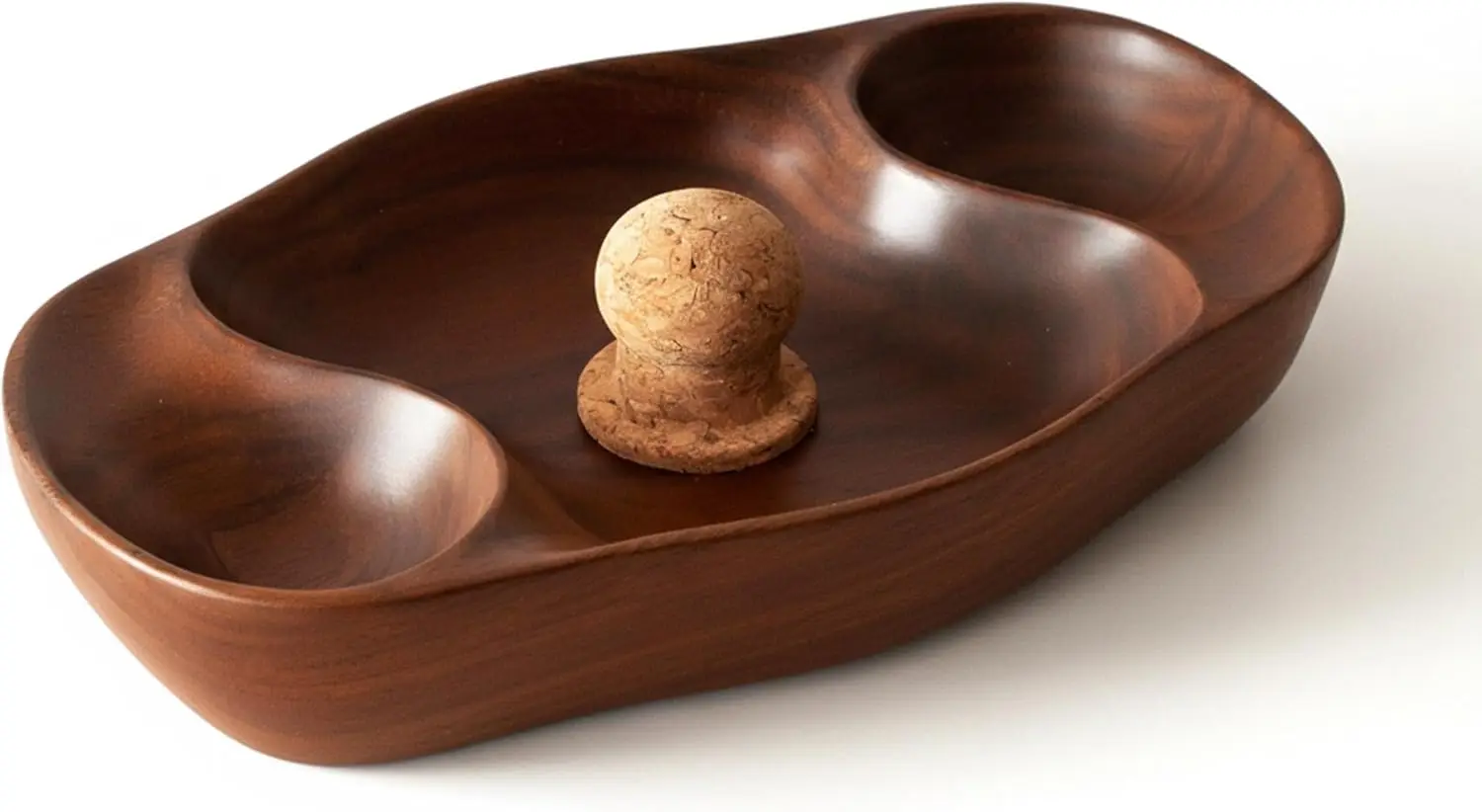 

Handcrafted Walnut Wood Ashtray with Dual Pipe Rests - Vintage Style for Patio, Home, Office