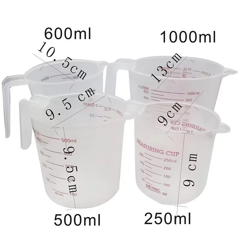 250/500/1000ML Easuring Cup Misurini e cucchiai in silicone Brocca di plastica Bilancia da cucina digitale Strumenti di cottura Accessori timer