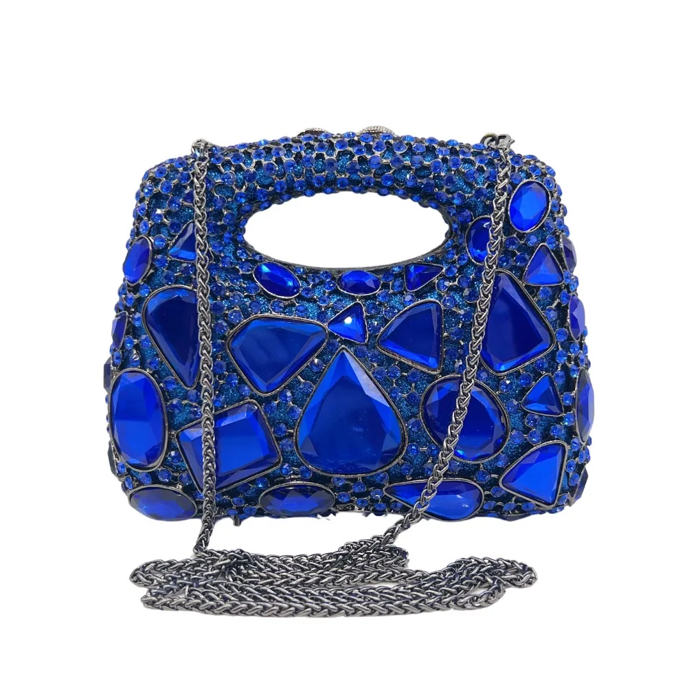 Pretty Women  Evening Handbags Top Handle Crystal Clutch Bags Metal Totes Handbags Wedding Party Evening Purse For Party Z58-12