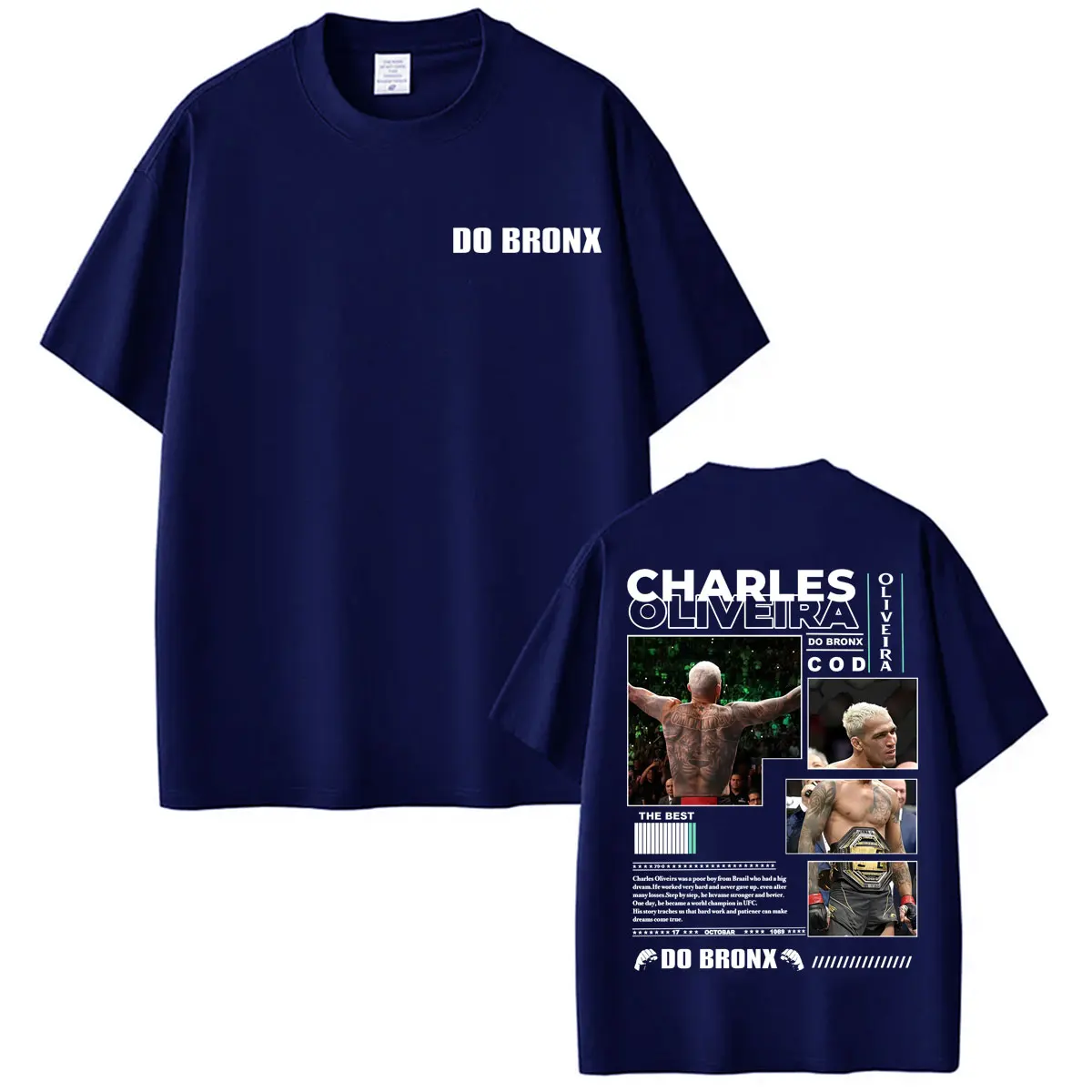 Limited Charles Oliveira Do Bronxs Fan Gifts T Shirt Men's Clothing Violence Aesthetics T Shirts Summer Tops 100% Cotton T-shirt