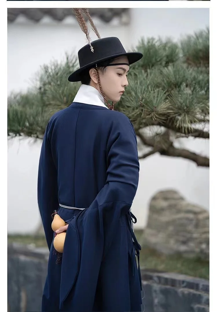 Men Ming Dynasty Hanfu Ancient Handsome Young Man Chinese Clothing Traditional Vintage Immortal Costume Hanfu Dress Set