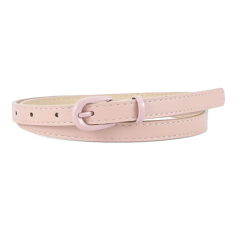 2024New Design Very Practical Women Belt Blue Green Pink Candy ColorFine Leather Pin Buckle High end Sense Clothing Match Luxury