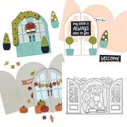 2025 New Arrival Christmas Door Window Decration Metal Cutting Dies for DIY Scrapbooking Card Making Stencils Photo Albums