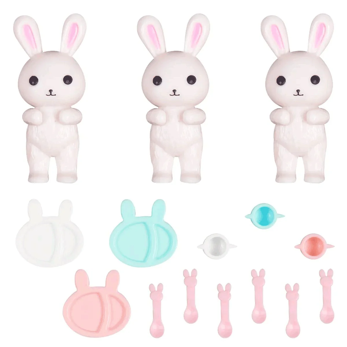 Poppenhuismeubilair Kinderwagen Mini poppenhuis Meubelaccessoires Set Miniatuur Konijn Familiemeubilair Speelhuis Speelgoed