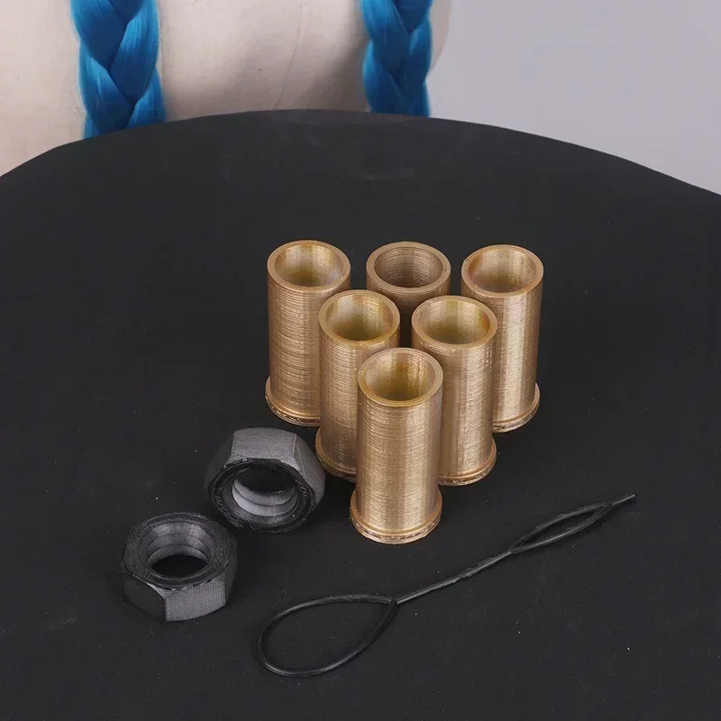 ملحقات LOL Jinx Resine chapeaux ملحقات كوسبلاي perruque tresses bleues tresses le canon lafche cheveux synthétiques Halloween fête